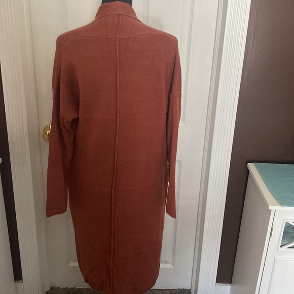 Women’s Rust Orange Long Cardigan Sweater Sz S NWOT - Picture 5 of 6